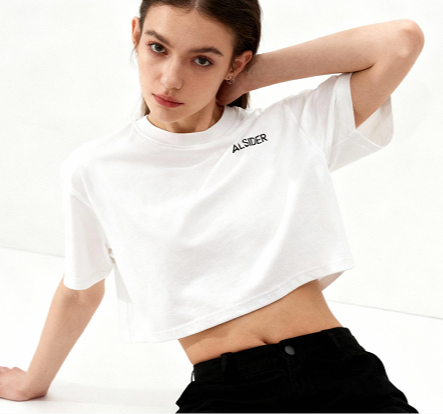 Damen Oversize Crop Top